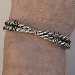 JJ JUDITH JACK STERLING SILVER MARCASITE BANGLE BRACELET